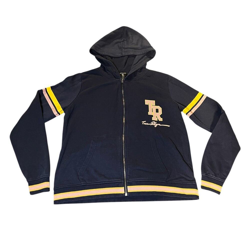 True Religion Hoodie Women's M Sweater Collegiate Full Zip Varsity College Y2K